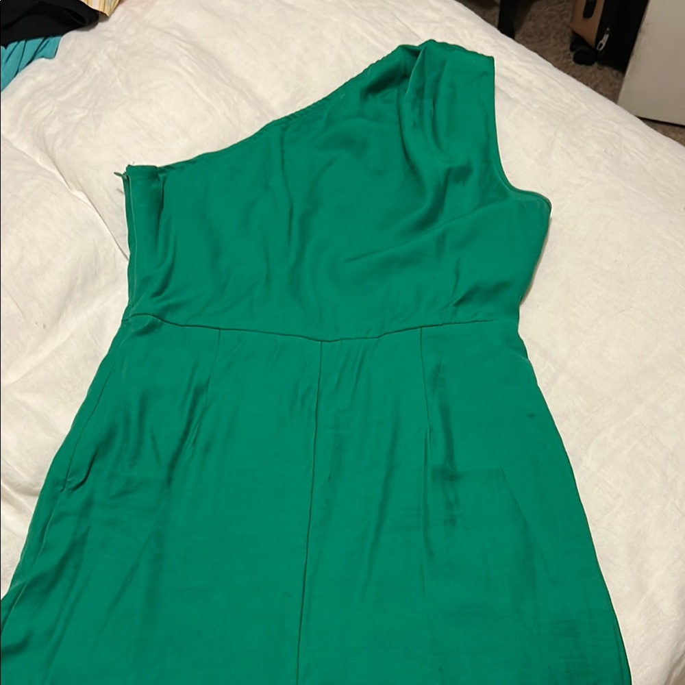 SHEIN Vibrant Green One-Shoulder Jumpsuit